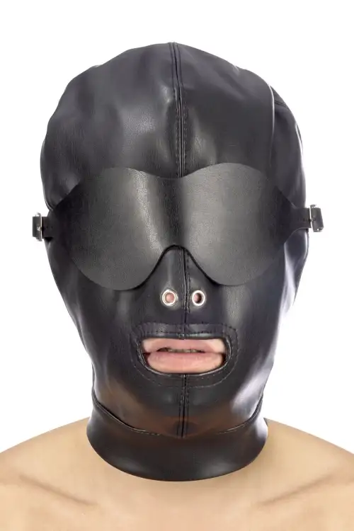 Капюшон для БДСМ со съемной маской Fetish Tentation BDSM hood in leatherette with removable mask photo 1