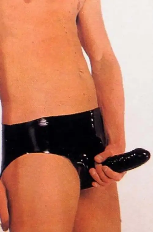 Трусы латексные со внутренним страпоном LATEX SHEATH PANTS BLACK SMALL photo 1