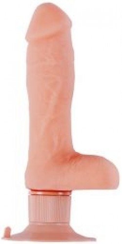 Вибромассажер на присоске REALSTUFF 7INCH VIBRATOR, телесный photo 1