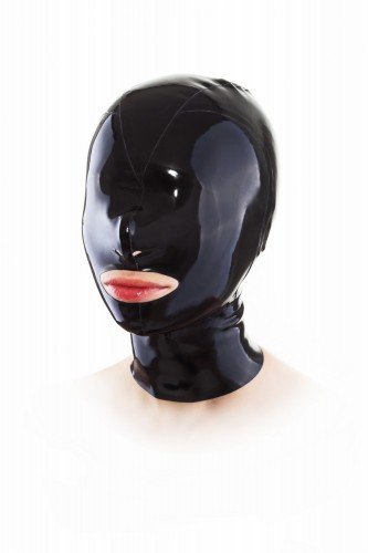 Маска из латекса с молнией сзади и вырезом для рта Latex Mask With Zipper photo 1