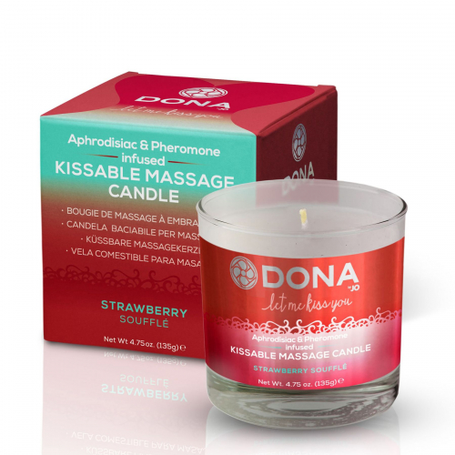 Массажная свеча DONA Kissable Massage Candle Strawberry Souffle (125 мл) photo 1
