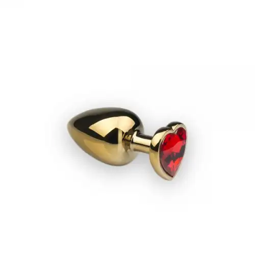 Анальная пробка,Gold Heart Ruby, M  photo 1