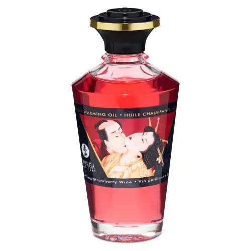 Разогревающее масло Shunga APHRODISIAC WARMING OIL - Sparkling Strawberry Wine (100 мл) photo 1