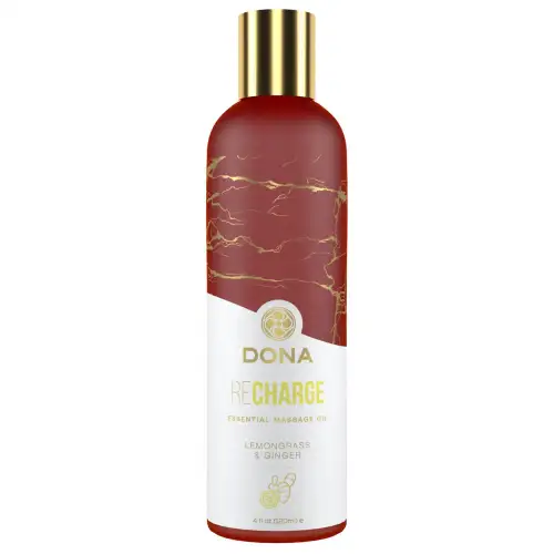 Массажное масло DONA Recharge - Lemongrass & Ginger Essential Massage Oil (120 мл photo 1