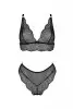Комплект белья Passion Amberly Set 4XL/5XL black, лиф, трусики бразилиана, люрексовая нить photo 3