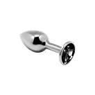 Металлическая анальная пробка с кристаллом Alive Mini Metal Butt Plug Black S photo 1