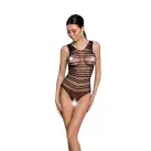 Бодистокинг с доступом Passion BS086 black, вертикальная сетка, вырез на спинке photo 1