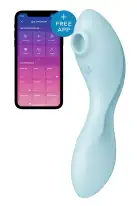 Вакуумный смарт-стимулятор с вибрацией Satisfyer Curvy Trinity 5 (Blue), управление со смартфона photo 1