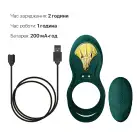 Смарт-эрекционное кольцо Zalo BAYEK Turquoise Green, двойное с вводимой частью, пульт ДУ photo 6