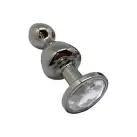 Металлическая анальная пробка Wooomy Lollypop Double Ball Metal Plug L диаметр 3,5 см, длина 10,5 см photo 1