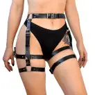 Гартеры Art of Sex - Claire, натуральная кожа, размер XS-М, цвет черный photo 1