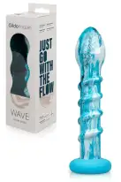 Стеклянный дилдо Gildo Ocean Wave, с силиконовым основанием photo 8
