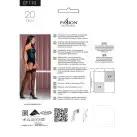 Чулки Passion ST119 3/4 черные, на ажурной силиконовой резинке, с цветочным декором и люрексовой нит photo 4