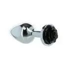 Металлическая анальная пробка Lux Active с розой - Rose Anal Plug - Black, вибропуля в подарок photo 2