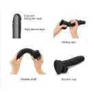 Реалистичный фаллоимитатор Strap-On-Me Sliding Skin Realistic Dildo Black - XL, эффект подвижной  photo 2