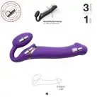 Безремневой страпон с вибрацией Strap-On-Me Vibrating Violet M диаметр 3,3см, пульт ДУ, регулируемый photo 2