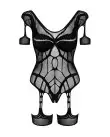 Нейлоновый бодистокинг с имитацией гартер Obsessive Bodystocking G334 S/M/L, black, с доступом photo 3