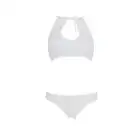 Комплект: бра, трусики с ажурным декором и открытым шагом Ursula Set white S/M — Passion photo 3