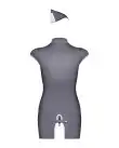 Эротический костюм стюардессы Obsessive Stewardess 3 pcs costume grey S/M, серый, платье, стринги photo 4