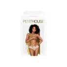 Трусики-бразилиана Penthouse Adore Me S/M White, цветочное кружево, тонкие ремешки, бантики photo 3