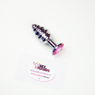 Ребристая анальная пробка, металл – 7смХ2.7см (1 шт.) photo 9